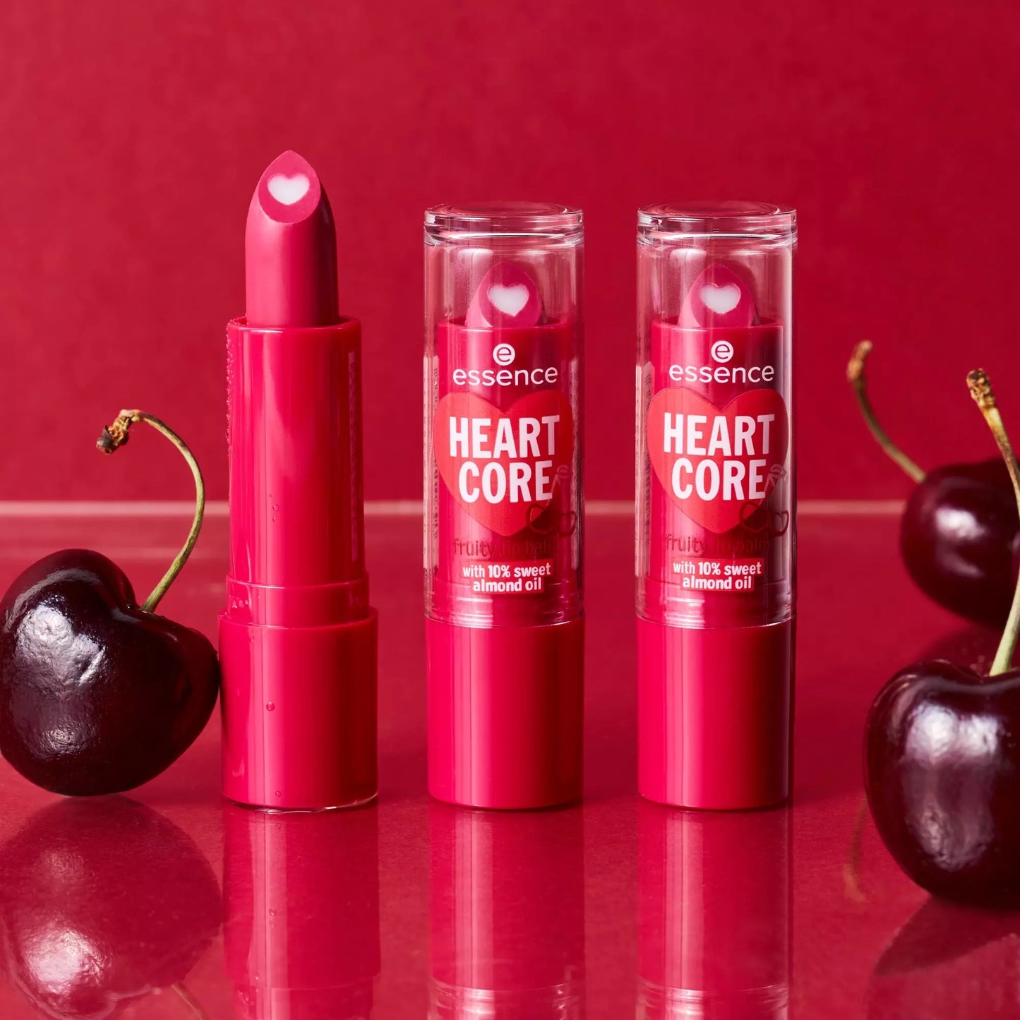 Essence HEART CORE fruity lip balm 01 crazy cherry 