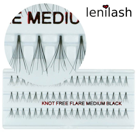 Lenilash Ciglia singole senza nodi Flare medio nero circa 12 mm